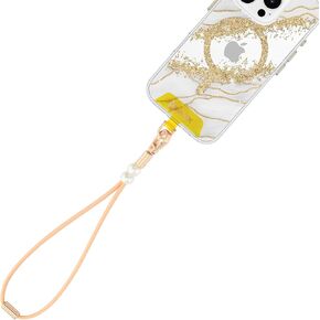 cell phone wrist strap-Leather strap (Beige-Leather wristlet strap)
