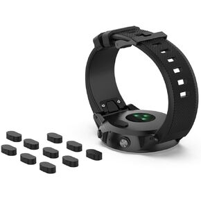 FanTEK 10pcs Anti-dust Plugs for Garmin Fenix 8/7/7S/7X 5/5S/5X Plus/6S 6 6X Silicone Charger Port Protector, Compatible for Garmin Venu 2/Vivoactive 3/4/Instinct 2/Forerunner 935/45S/245/945