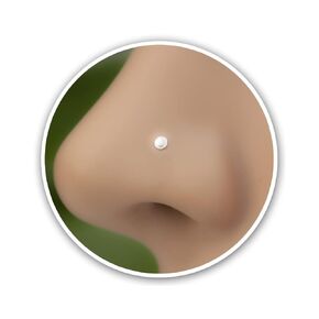 Tiny Dot Silver Nose Stud - 925 silver flat 22g nose piercing- Simple and Fashionable