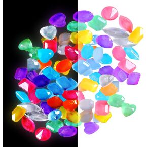 Voyyphixa 100PCS Fish Tank Gravel Aquarium Rocks for Fish Tank Glow in The Dark Rocks for Landscaping Pebbles Decorative Stones for Outdoor Indoor Garden Walkway Plant Pots Pathway Yard (100PCS)