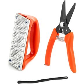 QWORK Hoof Trimmers Goat Hoof Trimming and Mini Rasp Hoof File, 7" Multipurpose Nail Scissors Daily Trim and 5" Rasp for Pig Trotters, Sheep, Alpaca, Lamb and Pruning Potted Plants