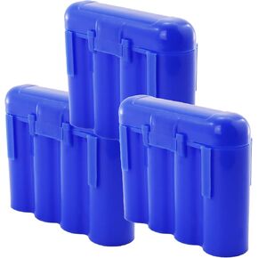 3 Pack AA AAA CR123A Blue Battery Holder Storage Cases