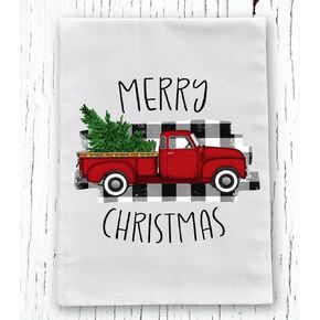 Kitchen Dish Towel - Merry Christmas Flour Sack Towel (Merry Christmas Camper)