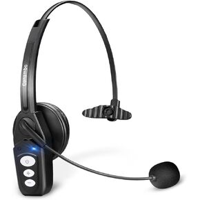Conambo Trucker Bluetooth Headset, Wireless Headset with Noise Cancelling Microphone, On-Ear Bluetooth Headphones for Truck Driver Cell Phone Home Office Remote Work Business