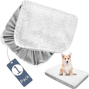 Dog Bed Covers Soft Plush Replacement Washable, Waterproof Dog Bed Liner White, Dog Mattress Cover, Pet Bed Cover 30x20 Inches, for Dog/Cat, Cover Only