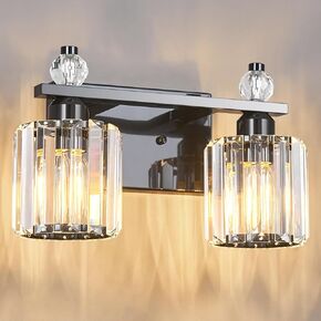Bathroom Vanity Lights 4-Light Plating Black Modern Crystal Vanity Light Fixtures Over Mirror Crystal Bathroom Vanity Lighting Fixtures