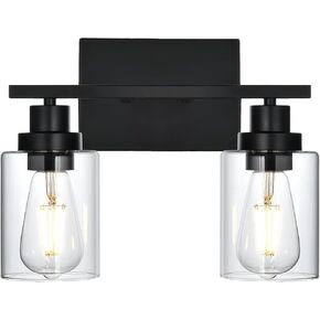 6-Light Bathroom Vanity Lights Brushed Nickel Bathroom Lighting Fixtures over Mirror with Clear Glass Shade, Modern Bathroom Wall Light Vanity Lighting Fixtures For Bathoom Bedroom Living Room