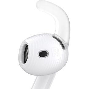 3 Pairs for AirPods 4 Ear Hooks Covers [Added Storage Pouch] Anti-Slip Accessories Compatible with Apple AirPods 4th Generation (Translucent)
