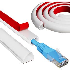 39" Side Open One Cord Hider for Wall Mounted Tv,Extension Cable Cover to Hide Conceal Cords Along Wall,Wire Raceway Management Cable Concealer Channel,Electric Cord Organizer Wiremold,White