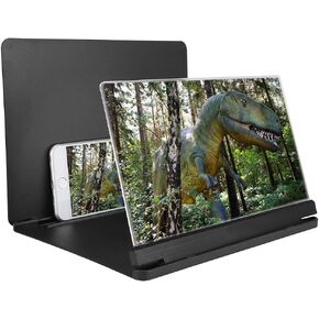 Mobile Phone Screen Magnifier,12 Inch Mobile Phone Screen Projection Magnifier Screen Magnifier, Portable HD Screen Amplifier with Foldable Stand for Gift Indoor Camping Travel
