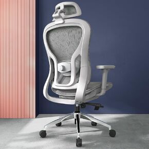 Ergonomic Office Chair, Big and Tall Office Chair with Tilt Function, mesh Office Chair with 3D Lumbar Support, 3D Bi-axial Headrest, 4D Adjustable Armrests, Seat Depth Adjustable Computer Chair