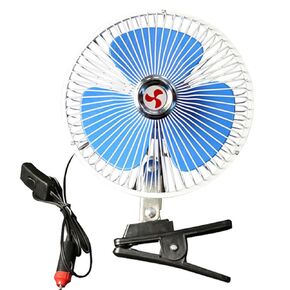12V Car Fan, 8In Powerful Cooling Air Fan 360° Rotatable Portable Quiet Fan with Adjustable Clip & Cigarette Lighter Plug for Vehicle Car Truck Van SUV RV ATV Boat