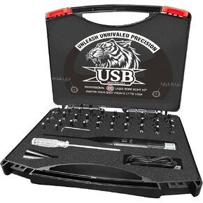 USB Rechargeable Laser Bore Sight Professional Green Bore Sight Laser Kit with 32 Adapters fit 0.17 to 12GA Calibers, Multiple Caliber Laser Bore Sighter Laser Boresighter for Rifles Pistols Handgun