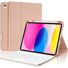 Keyboard Cases for iPad 10th Generation 2022 10.9 inch, Wireless Detachable Magnetic Cover with Pen Holder, Thin Slim Folio Adjustable Angles Case, Auto Sleep Wake, Black