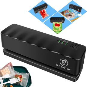 Bag Sealer - Mini Rechargeable Food Sealer Machine,5 Adjustable Gears Chip Bag Resealer,with 3000mAh Battery and 4.7" Heating Strip Seal for Vacuum Sealer Bags, Food Snack Bags Storage (White)