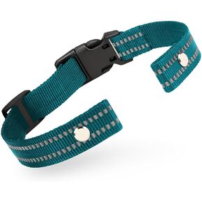 Collar Replacement Strap, Reflective Replacement Nylon Collar Strap Dog GPS Training Bark Receiver Collars, Durable Adjustable E Collar Straps for Small Medium Large Dogs, Green