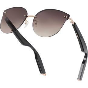 AI Translation Smart Sunglasses for Men Women, AI Language Translator Glasses with Bluetooth 5.4, Speakers and Mics Open Ear, Hands-Free Calling, Voice Assistant, Polarized Anti-UV, Rose Gold