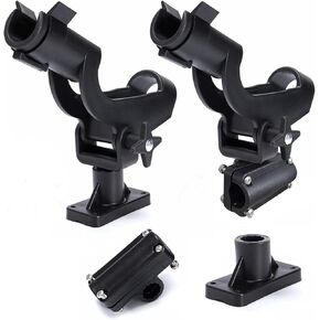 LBW Boat Fishing Rod Holder Rail Mount Rod Holder Adjustable Fishing Pole Holder for Boat Kayak Canoe Side Mount Rod Holder 2 Pack