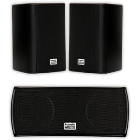 Acoustic Audio AA351B and AA32CB Mountable Indoor Speakers Home Theater 3 Speaker Set