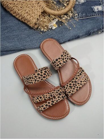 Verdusa Women's Braided Strappy Flat Sandals Summer Slides Open Toe Beach Shoes in Saudi Arabia