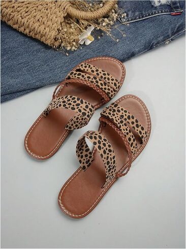 Verdusa Women's Braided Strappy Flat Sandals Summer Slides Open Toe Beach Shoes in Saudi Arabia