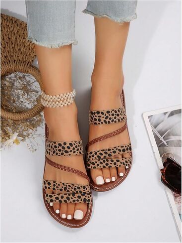 Verdusa Women's Braided Strappy Flat Sandals Summer Slides Open Toe Beach Shoes in Saudi Arabia