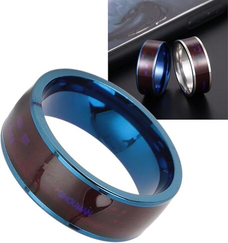2024 New NFC Smart Ring for Universal Ntag213 Chip,Waterproof Smart Finger Rewrite All Round Sensing for Mobile Phone (Blue), 9, Genericcdpygxeo7f-11 in Kuwait