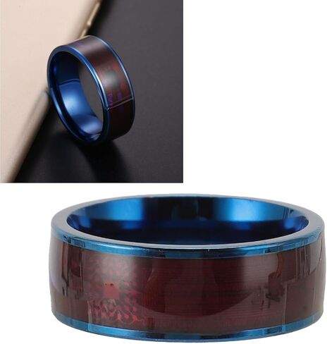 2024 New NFC Smart Ring for Universal Ntag213 Chip,Waterproof Smart Finger Rewrite All Round Sensing for Mobile Phone (Blue), 9, Genericcdpygxeo7f-11 in Kuwait