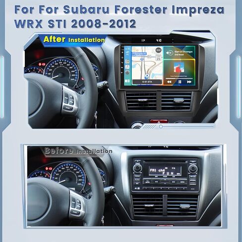 Roinvou 4+64G Android Carplay Stereo for Subaru Forester Impreza WRX STI 2008-2012, 9" Touch Screen Carplay Android Auto with 32EQ Bluetooth WiFi GPS Navigation Mirror Link 1280 * 720 Resolution in Saudi Arabia