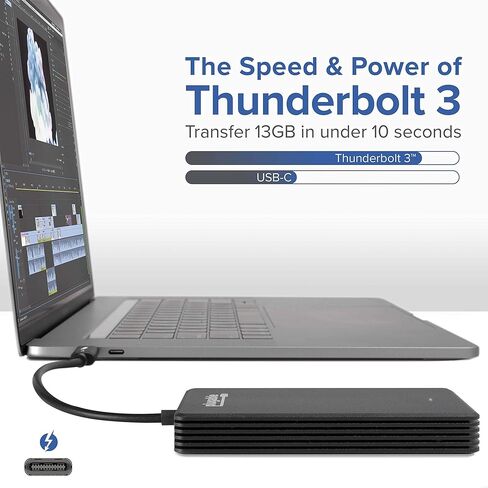محرك أقراص SSD NVMe خارجي Thunderbolt 3 بسعة 512 جيجابايت قابل للتوصيل (حتى 2400 ميجابايت/1800 ميجابايت في R/W) in Kuwait