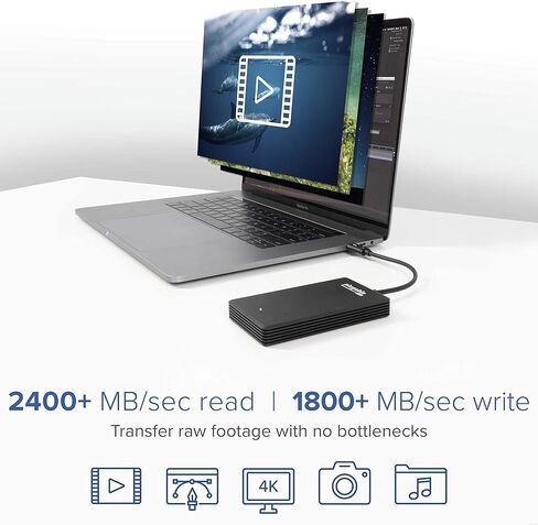محرك أقراص SSD NVMe خارجي Thunderbolt 3 بسعة 512 جيجابايت قابل للتوصيل (حتى 2400 ميجابايت/1800 ميجابايت في R/W) in Kuwait