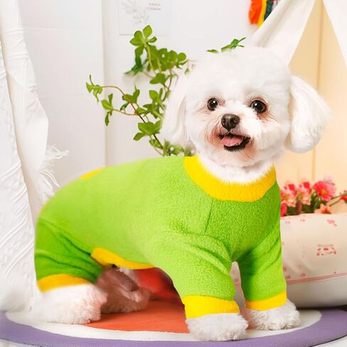 2 Pack Dog Pajamas Small Sized Dog Fleece Pajamas Cute Dog Fleece Sweater Doggy Sweater Love Pattern Onesies for Dog Pjs Small Dog Clothes in Saudi Arabia