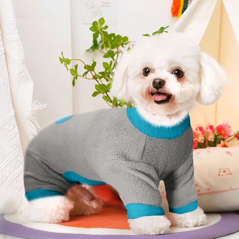 2 Pack Dog Pajamas Small Sized Dog Fleece Pajamas Cute Dog Fleece Sweater Doggy Sweater Love Pattern Onesies for Dog Pjs Small Dog Clothes in Saudi Arabia