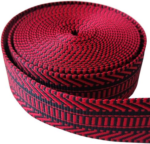 Nylon Webbing 1.5 inch Striped Webbing Polyester Webbing Heavy Duty Ribbon for Crafts Bag Handles Camera Purse Strap DIY Pet Collars Leash Backpack Belt 5 Yards 38mm (Red) in Kuwait
