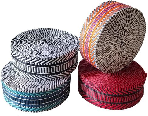 Nylon Webbing 1.5 inch Striped Webbing Polyester Webbing Heavy Duty Ribbon for Crafts Bag Handles Camera Purse Strap DIY Pet Collars Leash Backpack Belt 5 Yards 38mm (Red) in Saudi Arabia