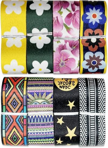 Printed Nylon Webbing 1.5inch 16 Yards Thick Seatbelt Webbing Fabric Luggage Handle Wrap Jacquard Ribbon Straps Backpack-Decorative Webbing Supplies for Clothing (Mixed) in Saudi Arabia