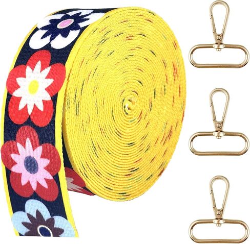 Printed Nylon Webbing 1.5inch 16 Yards Thick Seatbelt Webbing Fabric Luggage Handle Wrap Jacquard Ribbon Straps Backpack-Decorative Webbing Supplies for Clothing (Mixed) in Saudi Arabia