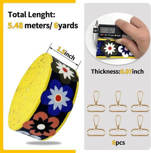 Printed Nylon Webbing 1.5inch 16 Yards Thick Seatbelt Webbing Fabric Luggage Handle Wrap Jacquard Ribbon Straps Backpack-Decorative Webbing Supplies for Clothing (Mixed) in Saudi Arabia