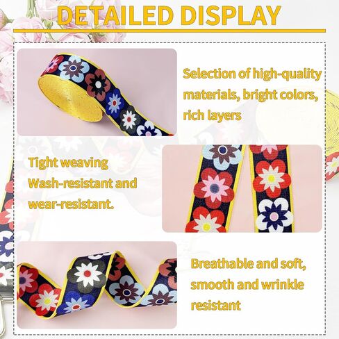 Printed Nylon Webbing 1.5inch 16 Yards Thick Seatbelt Webbing Fabric Luggage Handle Wrap Jacquard Ribbon Straps Backpack-Decorative Webbing Supplies for Clothing (Mixed) in Saudi Arabia