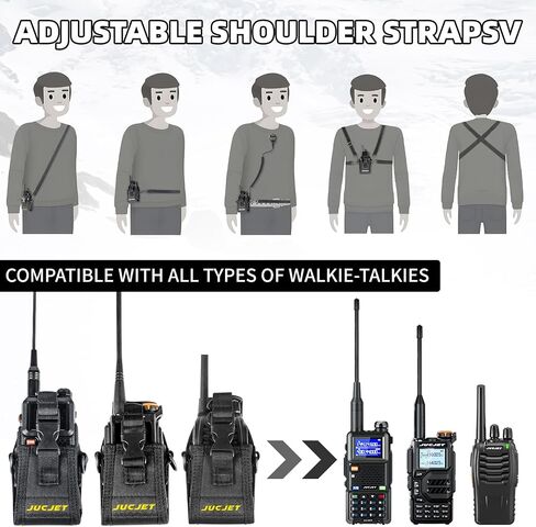 Universal Walkie Talkie Nylon Belt Case Bag with Adjustable Shoulder Strap Two Way Radio Holder Holster Case for BaoFeng 5RM UV-5R 88S F8HP UV-K5 Walkie Talkies(1 Pack) in Saudi Arabia