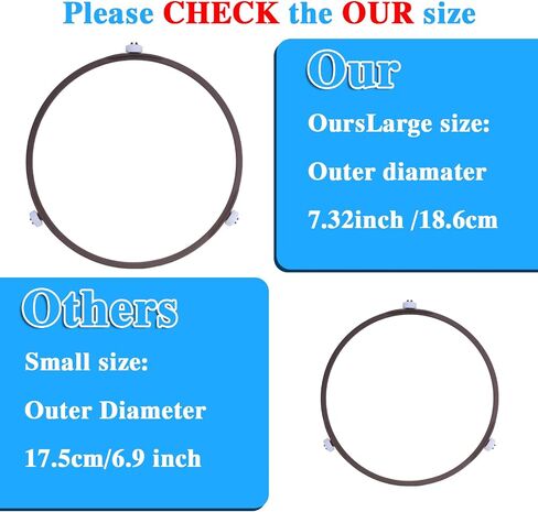 7 Inch Microwave Turntable Ring Glass Plate Tray Support Holder Microwave Oven Tray Swivel Roller Support Ring Glass Plate Rotating Roller Ring for Microwave, Roller Height 1.4 cm in Saudi Arabia