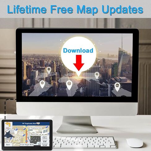 GPS Navigation for car, 7-inch High-Definition Touch Screen 256-16GB，2024 Maps (Free Lifetime Updates), Truck GPS Commercial Drivers, Semi Trucker GPS Navigation System, Custom Truck Routing in Saudi Arabia