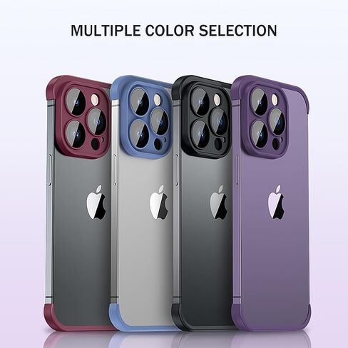Losin متوافق مع iPhone 16 Pro Max Case تصميم بدون حدود حماية عدسة الكاميرا رفيعة وخفيفة الوزن وناعمة من السيليكون بدون إطار غطاء مقاوم للصدمات لهاتف iPhone 16 Pro Max 6.7 بوصة، أسود in Kuwait
