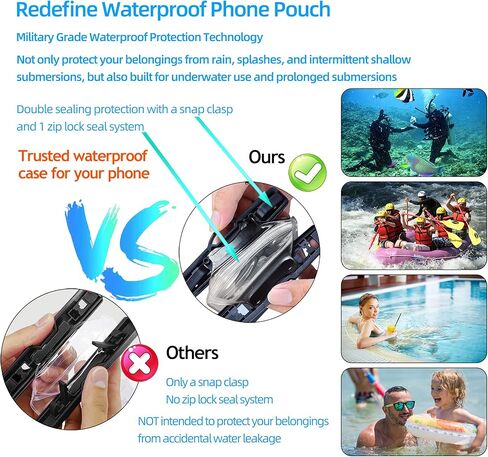 Large Universal Waterproof Case, AiRunTech Waterproof Phone Pouch Compatible with iPhone 14 Pro Max/13/12/11/XR/X/SE//8/7, Galaxy S22/S21, Note 20 Pixel/OnePlus Underwater Phone Protector Vacation in Saudi Arabia