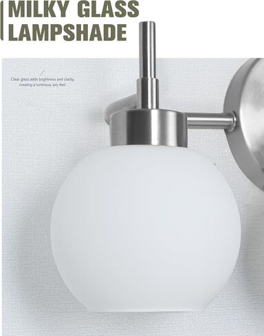 Bathroom Light Fixtures,Black Vanity Light with Milk Glass Shade, Modern 3-Lights Vanity Lights,Bathroom Vanity Light Over Mirror,HPVL01-BK-ML-3 in Saudi Arabia