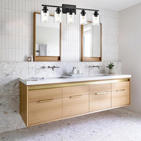 6-Light Bathroom Vanity Lights Brushed Nickel Bathroom Lighting Fixtures over Mirror with Clear Glass Shade, Modern Bathroom Wall Light Vanity Lighting Fixtures For Bathoom Bedroom Living Room in Saudi Arabia