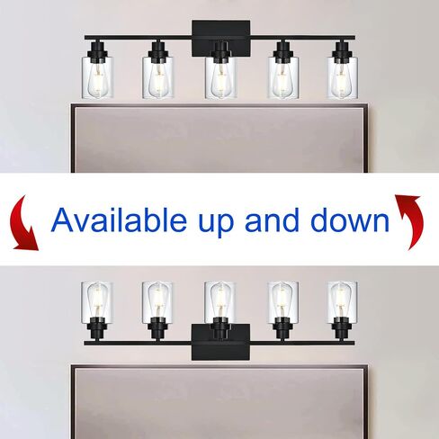 6-Light Bathroom Vanity Lights Brushed Nickel Bathroom Lighting Fixtures over Mirror with Clear Glass Shade, Modern Bathroom Wall Light Vanity Lighting Fixtures For Bathoom Bedroom Living Room in Saudi Arabia