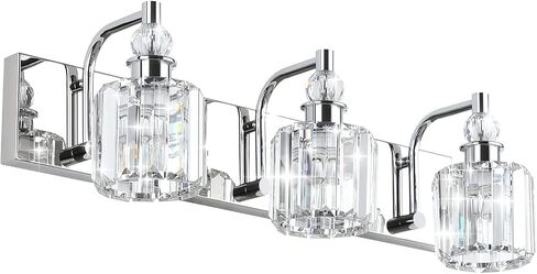 Ralbay Crystal Black Vanity Light Fixtures 5 Light Crystal Bathroom Light Fixtures Over Long Mirror Modern Matte Black Bath Wall Lights in Kuwait