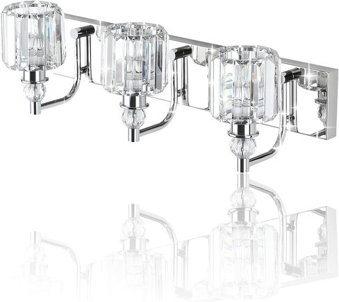 Ralbay Crystal Black Vanity Light Fixtures 5 Light Crystal Bathroom Light Fixtures Over Long Mirror Modern Matte Black Bath Wall Lights in Kuwait