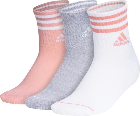 adidas Men's 3-Stripe High Quarter Socks (3-Pair) with Arch Compression for a Secure Fit in Saudi Arabia
